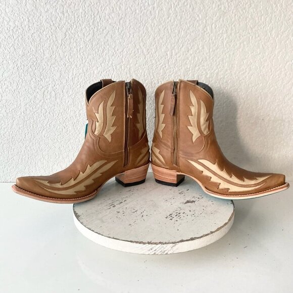 NEW Lane WALK THE LINE Womens Brown Cowboy Bootie 10.5 Cowgirl Short Ankle Boots - Picture 7 of 11